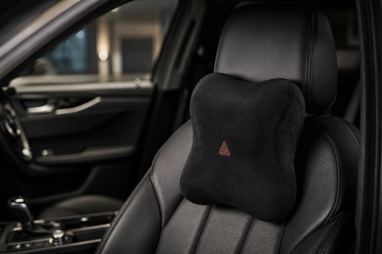 AutoTech neck rest on a car seat headrest