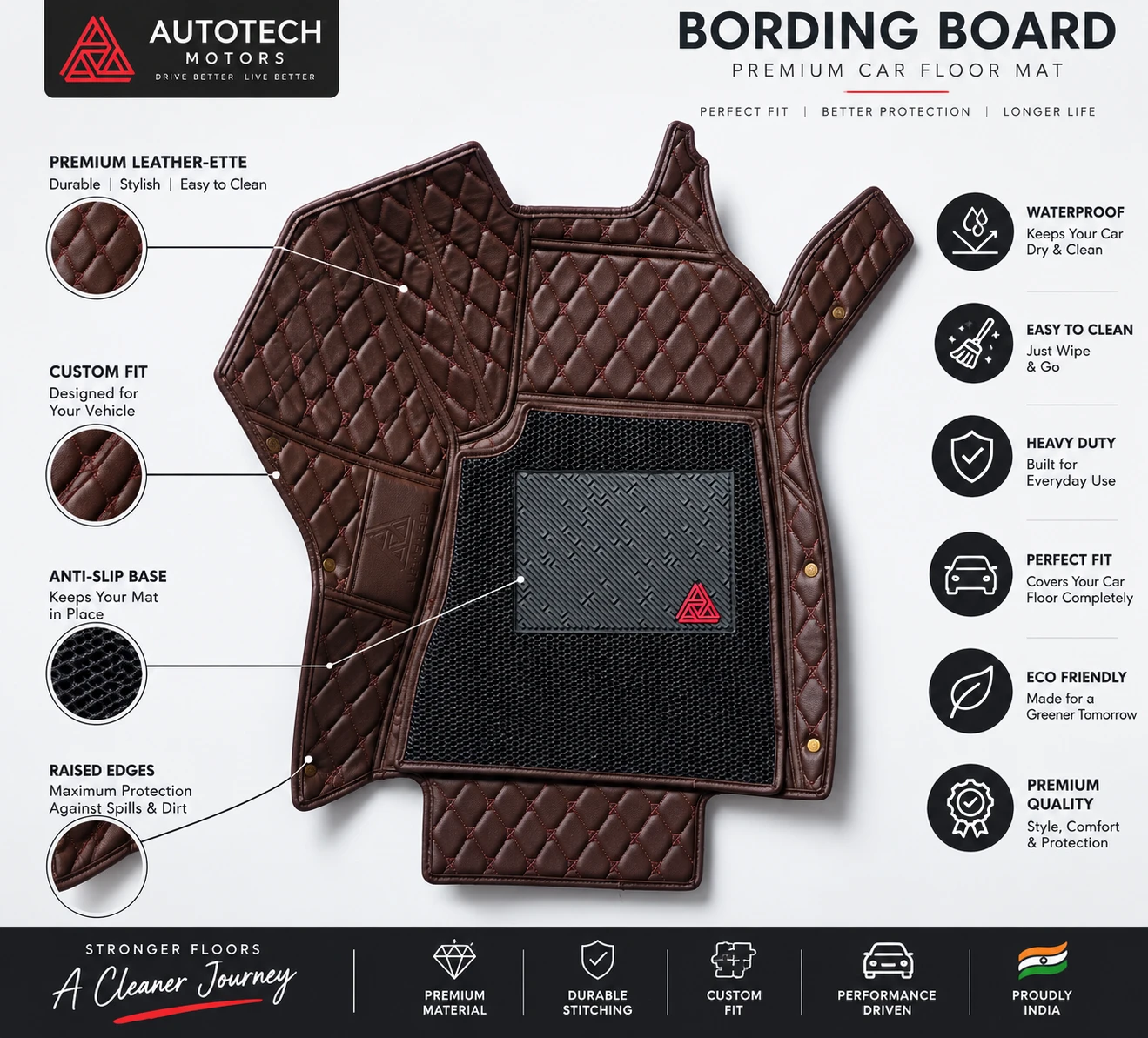 Quilted AutoTech 7D floor mat laid flat