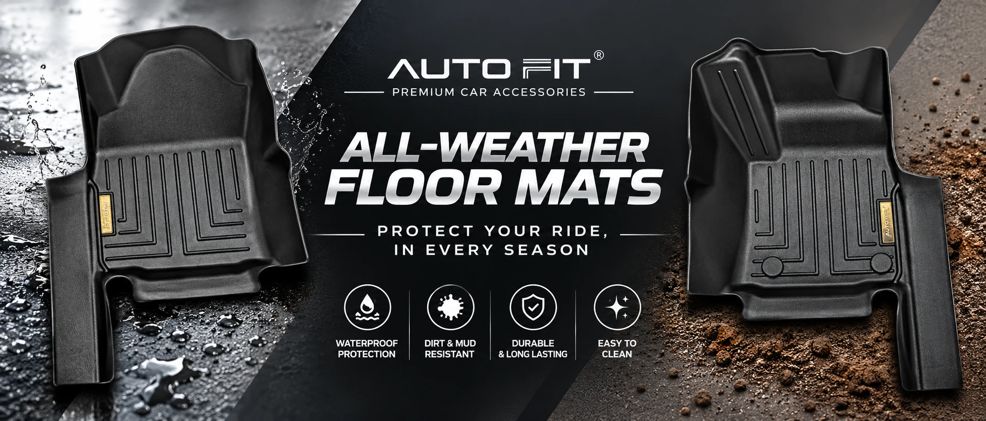 AutoTech 7D car floor mat fitted in the driver footwell
